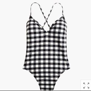 Jcrew lace-up back one piece swimsuit